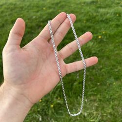 SOLID 925 Italian Sterling Silver Rope Chain, 3.5mm, 24 Inches, 27 Grams,