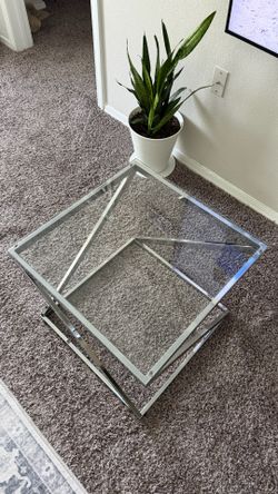 Square Side Glass Table