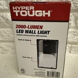 Hyper Tough Direct Wire Pak Light with Clear Lens Cover, Dusk to Dawn, Black, 2000 Lumens, 120V