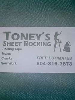 Need sheetrock work done? Low rates, guaranteed work!!
