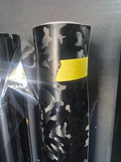 Camo camouflage black vinyl wrap by the yard