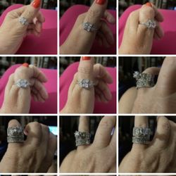 Beautiful Wedding And Engagement Rings 14K Gold Plated With Cubic Zirconia Stones