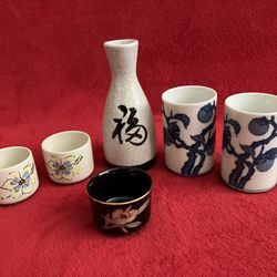 Lot OTAGIRI OMC PORCELAIN TALL SHORT SAKE TTEA CUP SHOT GLASS DECANTER Japan ‼️ See TONS Of COOL - UNIQUE - VIntage & RaRE Items Here ...