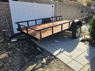 Single Axle Utility Trailer with Wood Deck