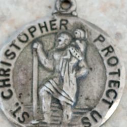 St.  Christopher Silver Pendant