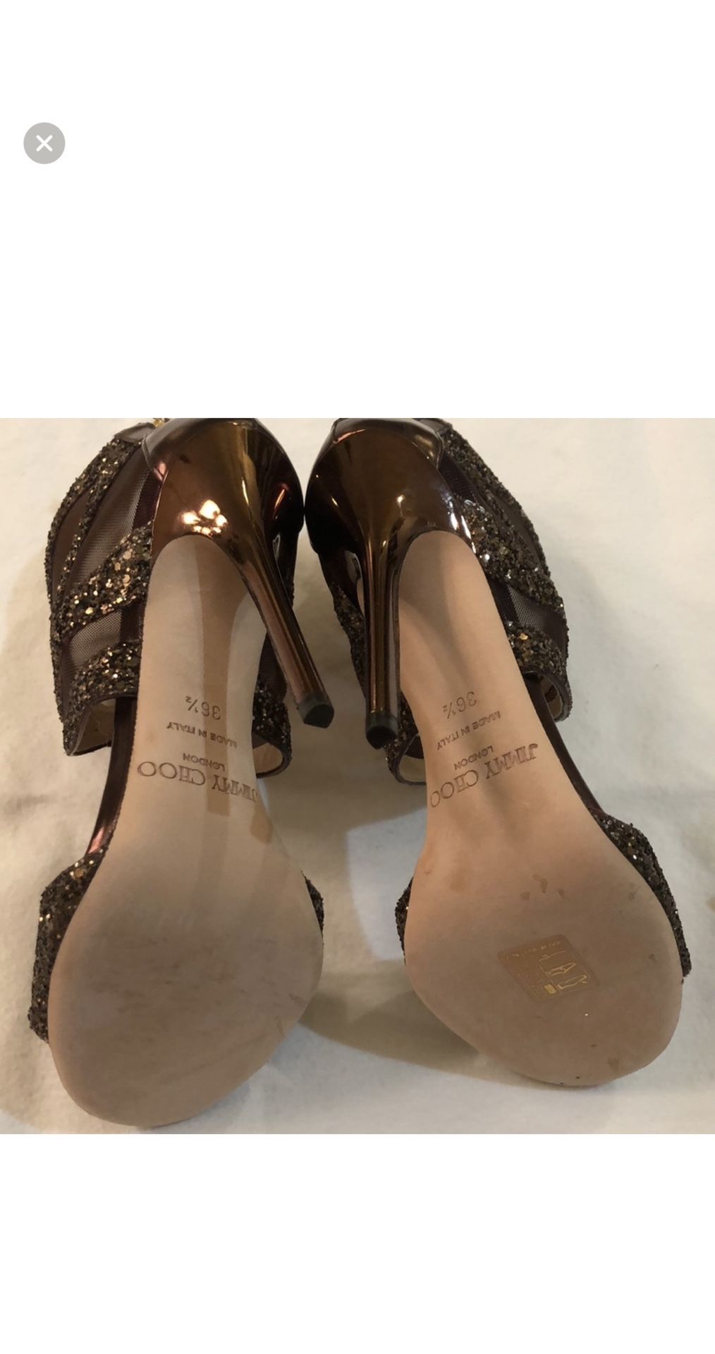 Jimmy Choo Ankle Zipped Bronze Stilett