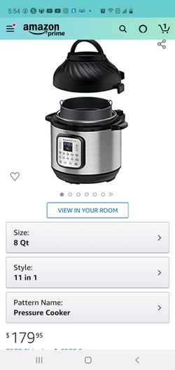 Instant Pot Duo Crisp Pressure Cooker 11 in 1, 8 Qt with Air Fryer, Roast, Bake, Dehydrate and more