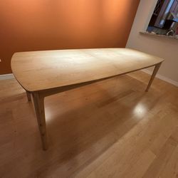 Scandinavian Wood Rectangular 78-96” Extendable Dining Table- Birch