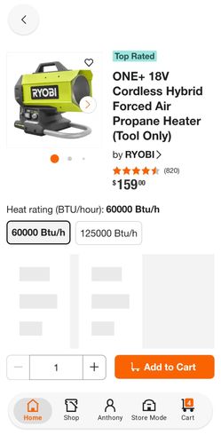 Ryobi propane heater