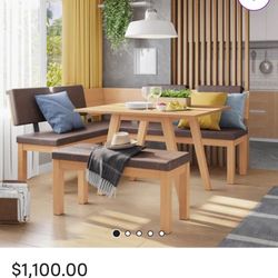 Dining Room Table, L-Shaped Breakfast Nook, Seats 5-6