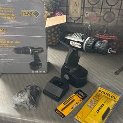Brand New Steel Grip 3/8 Inch Cordless Drill 18v With New Stanly Stud Finder Included