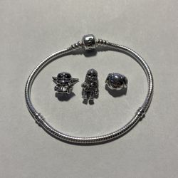 Pandora Bracelet With 3 Charms Star Wars New