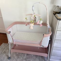 Pink Bedside Sleep Bassinet With DockATot Deluxe 