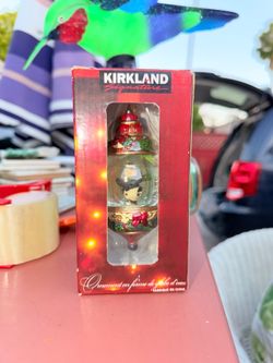 Brand new vintage Kirkland Signature waterglobe Christmas ornament
