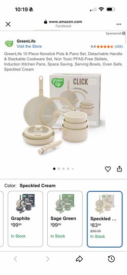 New in box GreenLife 10 Piece Nonstick Pots & Pans Set