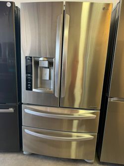 Refrigerator available in excellent condition with warranty; delivery available for an extra charge.