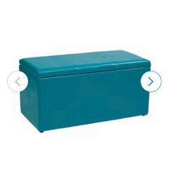 Blue teal Turquoise storage ottoman / toy chest