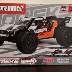 ARRMA 1/10 VORTEKS 2 Wheel Drive RTR Brushed Stadium Truck Battery & Charger