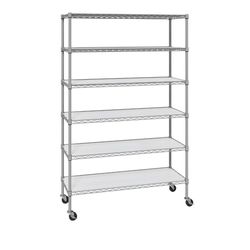 Member's Mark 6-Tier NSF Heavy Duty Wire Shelving, 47.75" W x 18" D x 75.5" H Brand New In Box 
