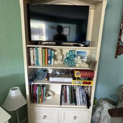 Vintage  Solid Wood Display Bookcase - 4 Adjust. Shelves / 2 Drawers - $225