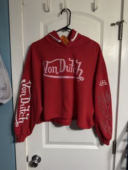 Von Dutch Red Hoodie Cropped  Women’s Medium