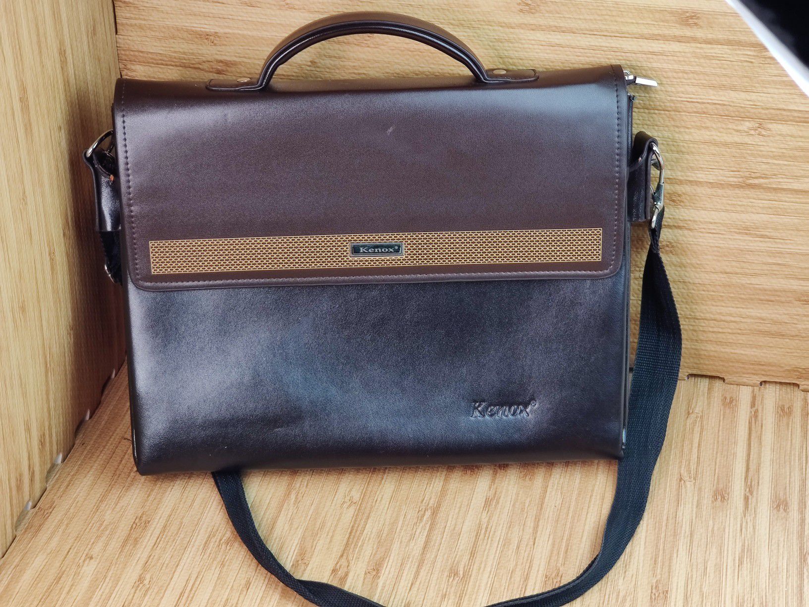 Kenox Vintage Pu Leather Men’s Briefcase Laptop Bag Messenger Handbag Brown