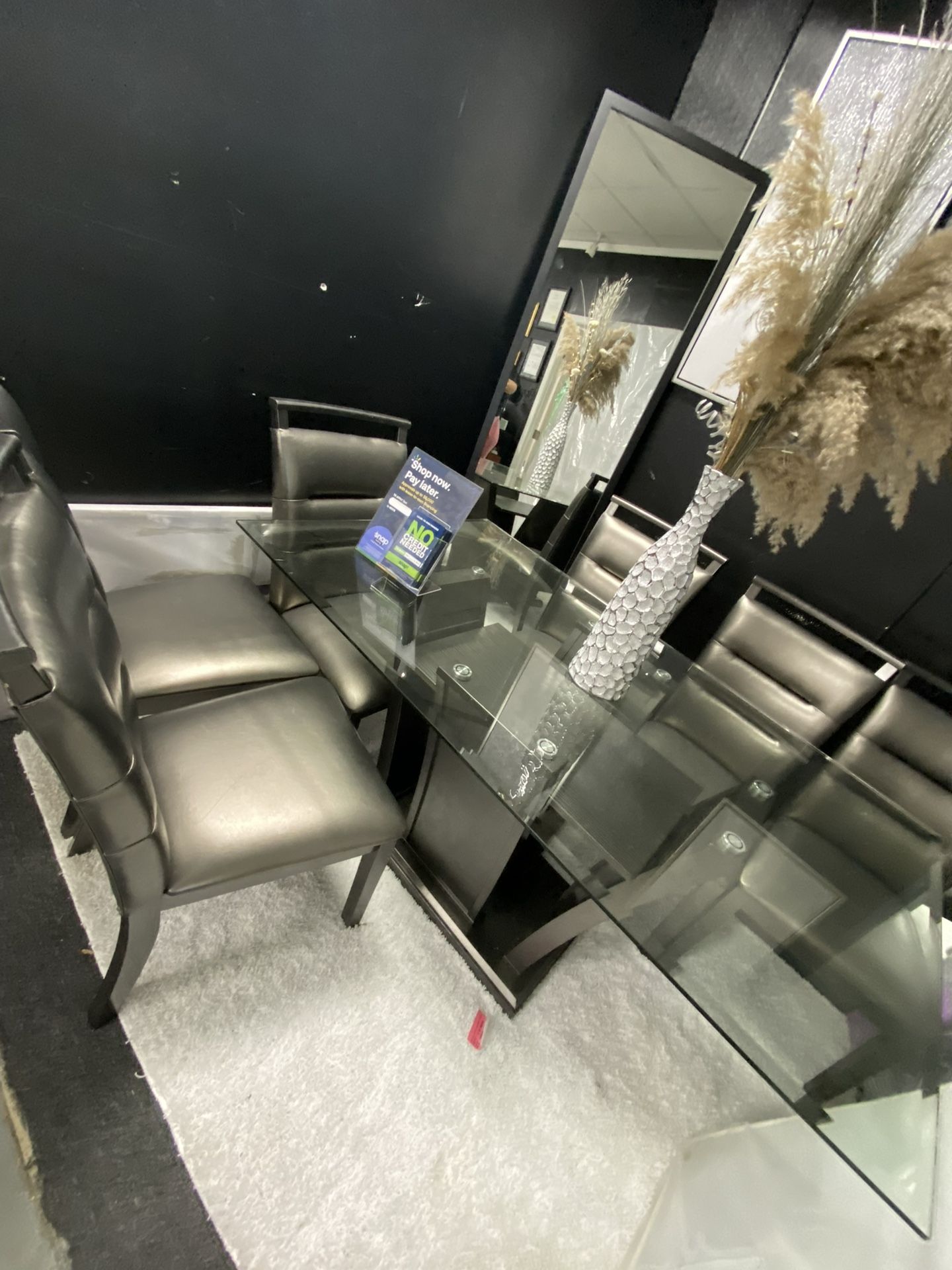 6 Chair Glass Table Set 