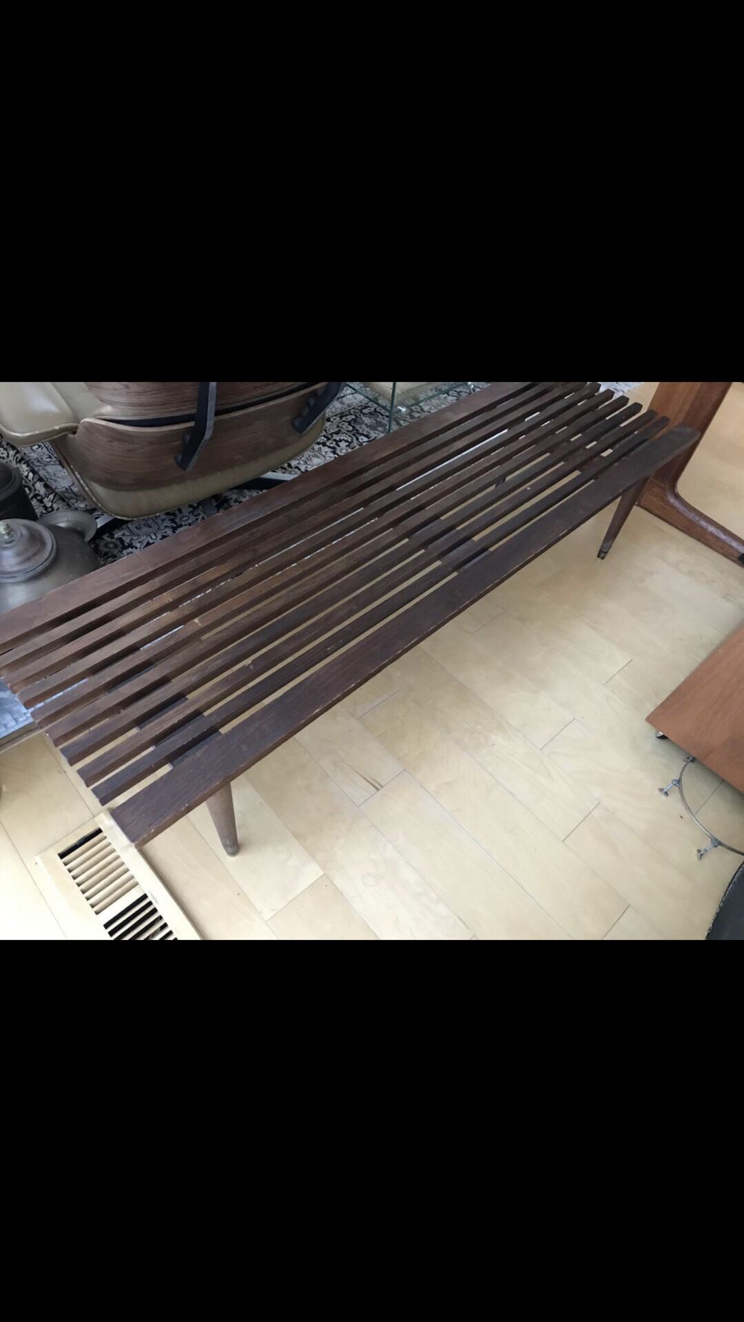 Mid century wooden bench or coffee table