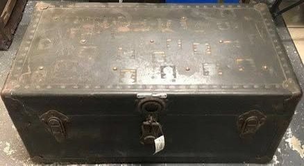 Vintage Military Footlocker Trunk/Chest - Green