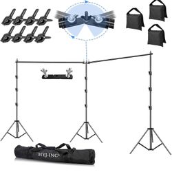 Photo Video Studio 20ft (Wide) x 10ft (Tall) Heavy Duty Adjustable Width & Length Photography Backdrop Stand Background Support System Kit with Spring