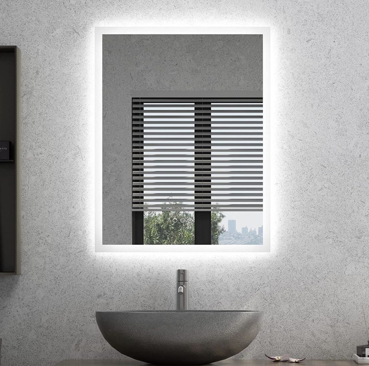 24x32 LED Bathroom Mirror, Shatterproof Wall Mounted Vanity Mirror, Light Color&Temperature Adjust with Memory Function,Anti-Fog&Auto-Off Defogging Ma