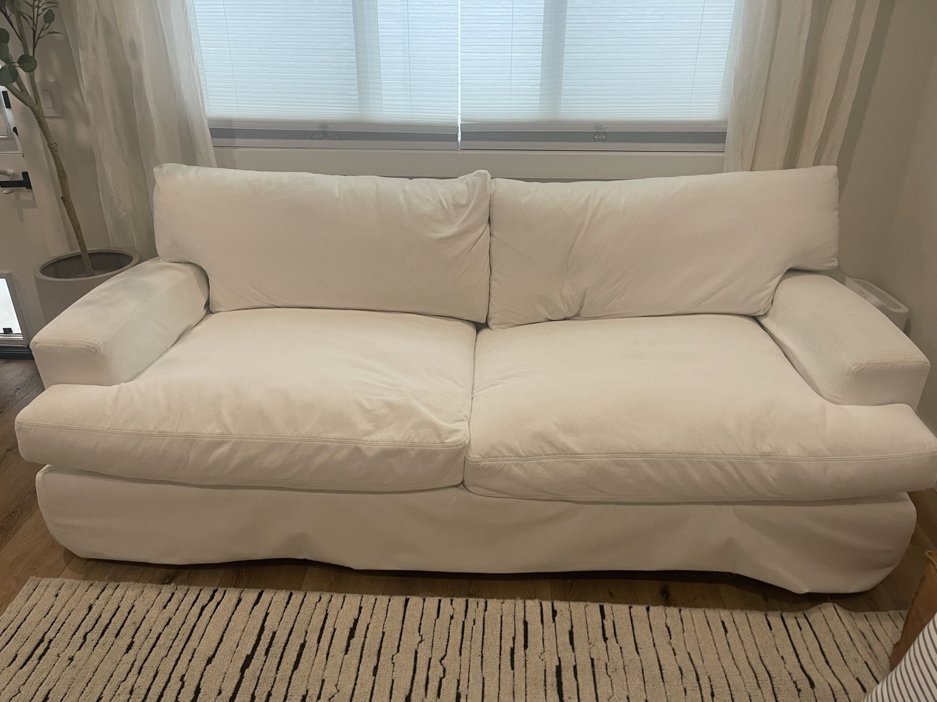 Brenalee 93" Performance Fabric Slipcover Sofa Couch