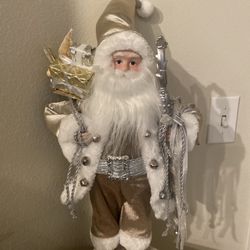  18-Inch Gold & Silver Santa Decoration 