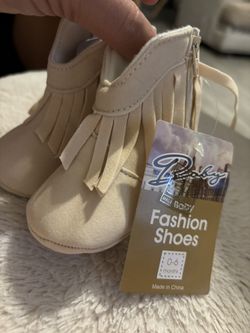 Brand New Beige Booties - Have 2 different sizes (0-6 months & 12-18 months) - $6 EACH PAIR
