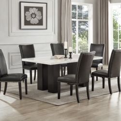  Brand New 7 Pc Marble Dining Set