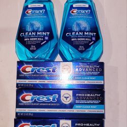 3 CREST PRO HEALTH Deep Clean Mint (3.5oz) & 2 Crest Pro Health (8.4oz) Bottles For $15/$15 Por Los 5
