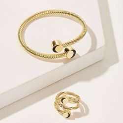 Minimalist Cuff Bangle & Wrap Ring