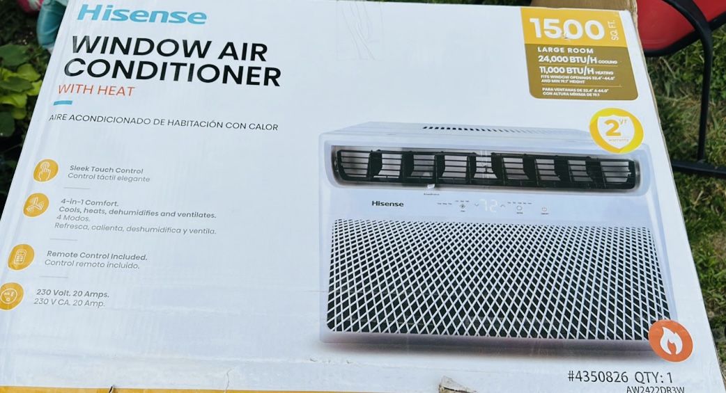 Hisense 1500-sq ft Window Air Conditioner with Remote (230-Volt, 24000-BTU) Wi-Fi enabled