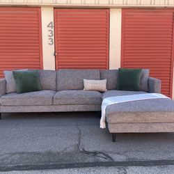 *Free Delivery* Gray Living Spaces Sectional Couch Sofa