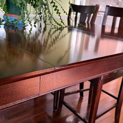 Basset Solid Wood Counter-Height Dining Table + 8 Chairs