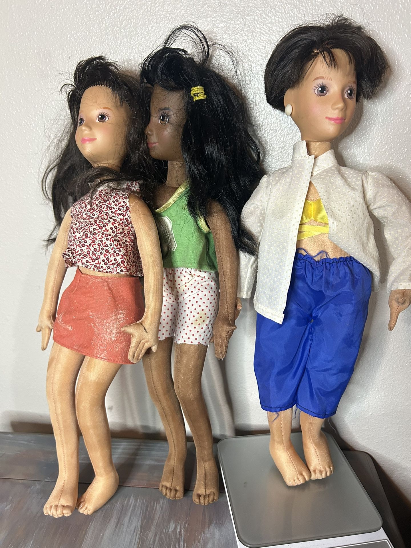 Vintage 1986 Mattel Hot Looks Lot Of Three 19" Poseable Doll