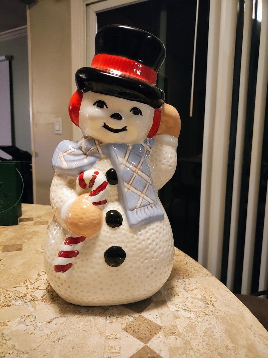 Vtg Christmas Frosty Snowman Figurine 12.5"