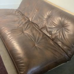 Leather Futon, Fully Reclinable