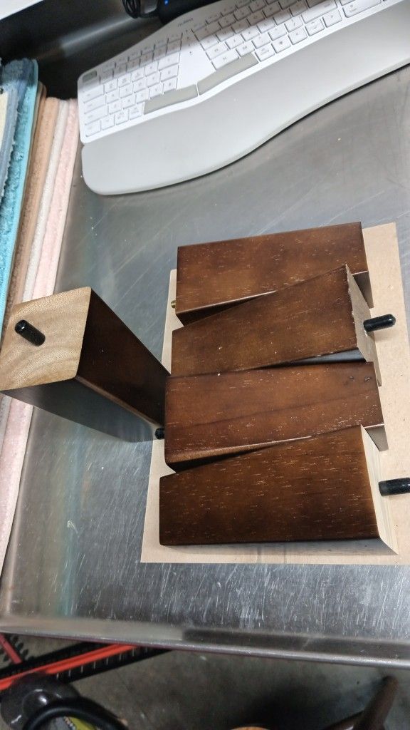 6 Inch Wooden Furniture Leg Risers Solid Wood (Walnut) With Rubber Floor Protectors