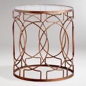 Round Glass And Metal Side Accent Table