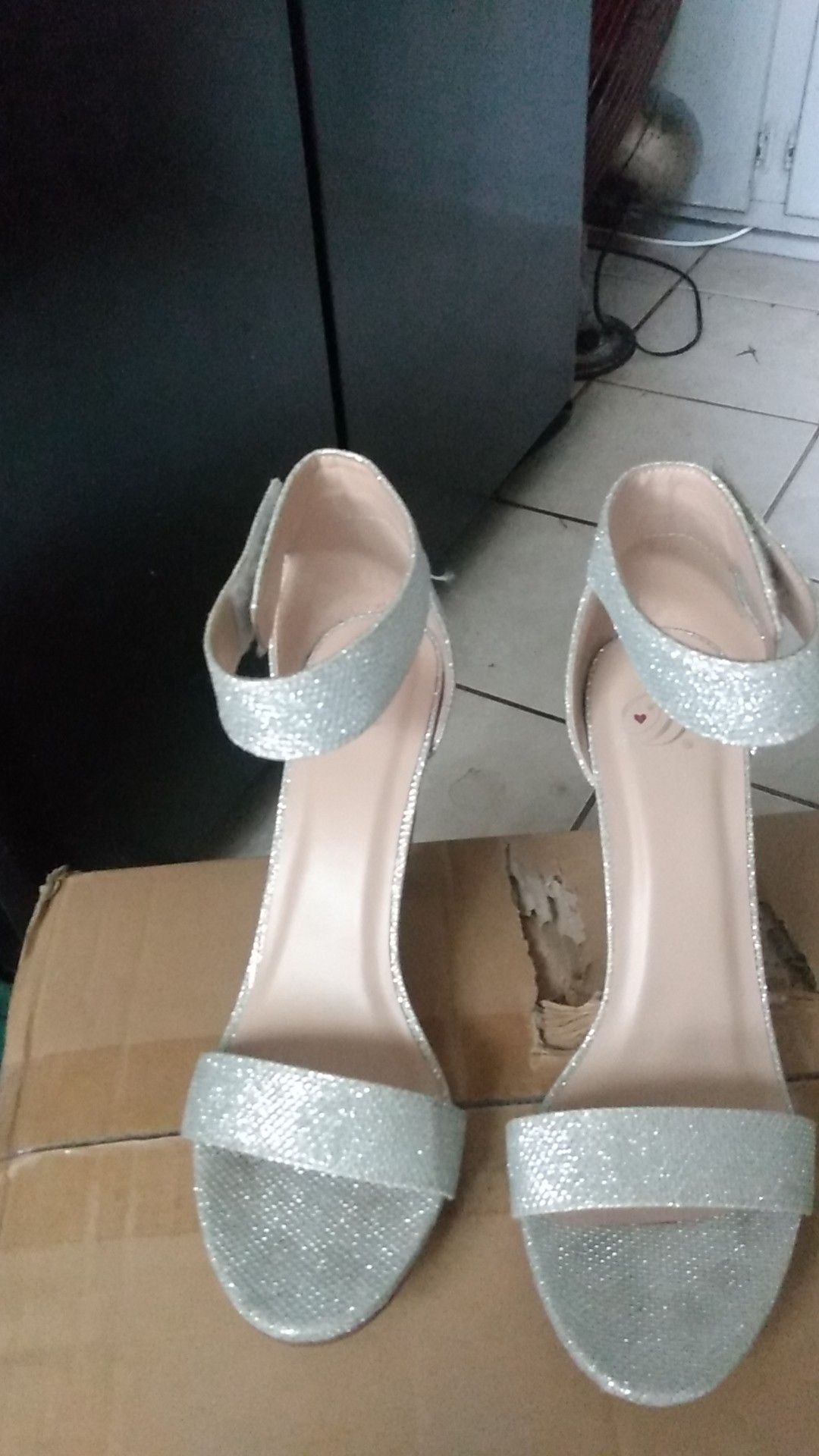 Silver high heels