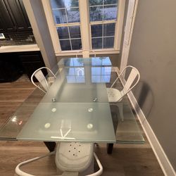 Heavy Duty Glass Table With Chairs.