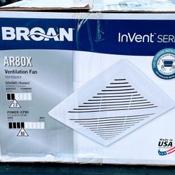 Broan InVent Series 2-Sone 80-CFM White Bathroom Fan