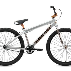 SE Bikes Blocks Flyer 26" BMX Bike Iced Out Silver