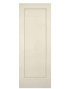 28 in. x 80 in. 1-Panel Shaker Solid Core Primed Pine Interior Door Slab